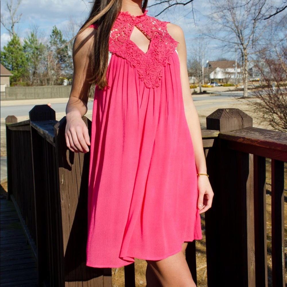 Hot Pink Sleeveless Dress *New*